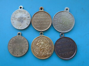 Лот из 6 копий царских медалей.
