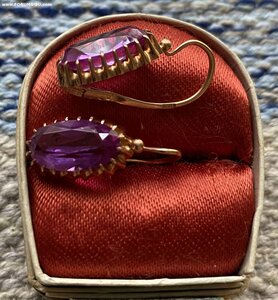 Серьги с камнями, 583 , 5 гр.