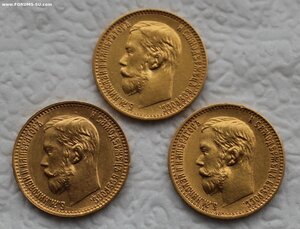 5 рублей 1898 г. 3 шт