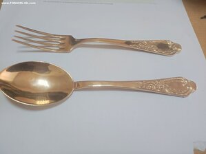 Вилка и ложка десертные Золото 585 проба вес 88,76 гр.