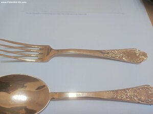 Вилка и ложка десертные Золото 585 проба вес 88,76 гр.