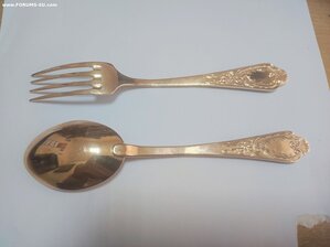 Вилка и ложка десертные Золото 585 проба вес 88,76 гр.