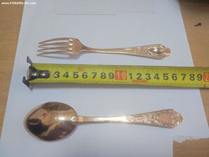 Вилка и ложка десертные Золото 585 проба вес 88,76 гр.