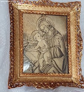 Миниатюра картины Боттичелли в золоте