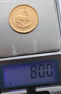 Золотая монета южноафриканский Крюгерранд, ЮАР