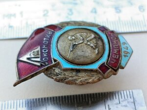 Знак ,спорт , СССР, "ЧЕМПИОН" ,1949 ГОД , стрельба, ДСОЛ