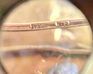 Золотая брошь 56 пробы. Большой размер. Эмаль, жемчуг