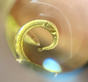 Золотая брошь 56 пробы. Большой размер. Эмаль, жемчуг