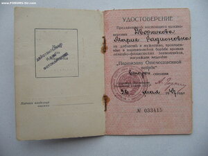 Партизан 2ст. с документом.