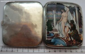 Портсигар в стиле НЮ, серебро 139,8 гр.