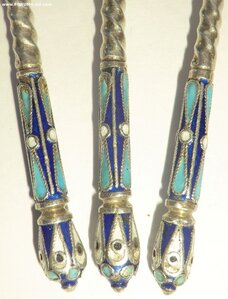 Ложки десертные, эмали, Ag84, мастер Николай Зверев
