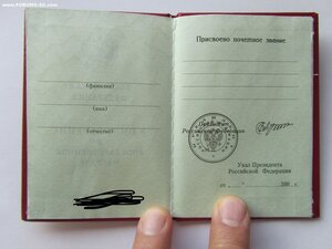 Чистый док к Заслуженному РФ.