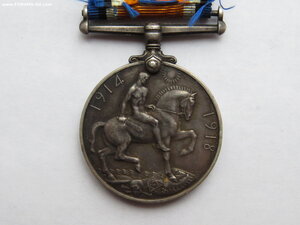 Британская Военная Медаль - 1914-1918. Серебро. Британия.