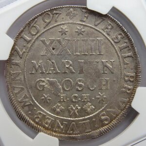2/3 талера 1697 - Брауншвейг-Вольфенбюттель. NGC MS 62.
