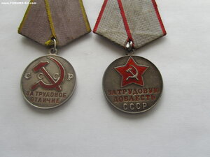 За трудовую доблесть и тр. отличие на одну. Документ