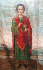 Храмовая, ростовая Икона  Св. Пантелеимон Целитель, 72\49см