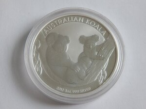 1 доллар Австралия. Australian Koala. 2011 г. Серебро 999