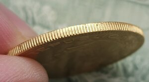 100 песо 1951год Чили, золото 900пр. 20,34гр