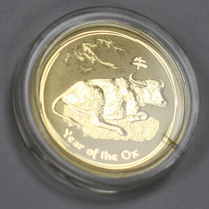 25 долларов год быка Австралия (золото 9999) 1/4 унции