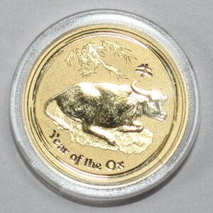 25 долларов год быка Австралия (золото 9999) 1/4 унции