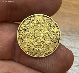 10 марок 1893 года Германия. Кайзер Вильгельм II Пруссия.