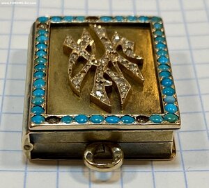 Золотая книга с алмазами. 56 проба. 24 грамма.