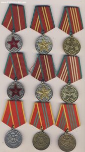 Лот выслужных медалей разных ведомств (СССР и РФ)