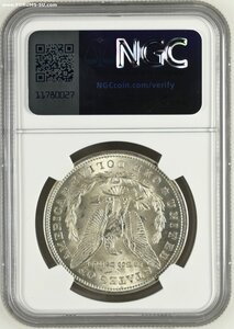 1 доллар 1921 г. - Морган - США - слаб NGC MS 63