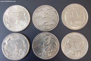6 монет сан морино серебро