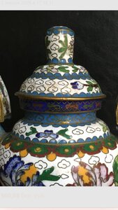 Ваза треножник, старый Китай, клуазоне, шедевр