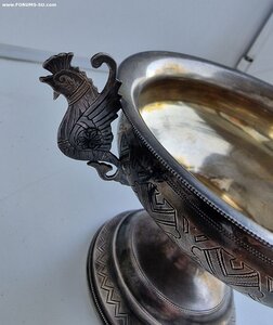 Икорница в русском стиле. Серебро 84.