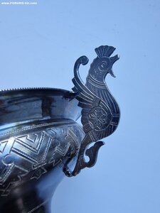Икорница в русском стиле. Серебро 84.