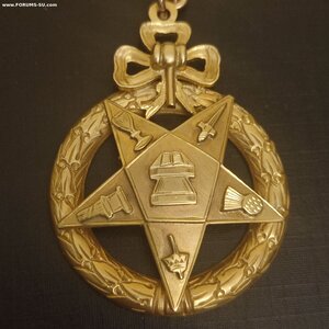 Орден Восточной Звезды 625пр, 15карат.Массон в ориг. коробке