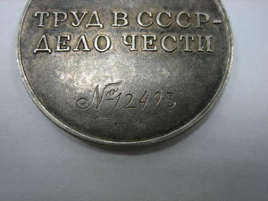 Трудовая доблесть №12493 на треуголке.