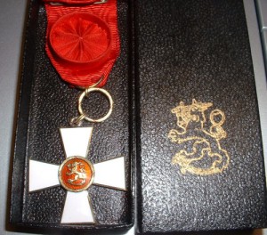 финляндия Рыцарский Крест Ордена Льва 1 кл Серебро Коробка