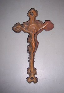 чугун дореволюционный крест-распятье + клейма
