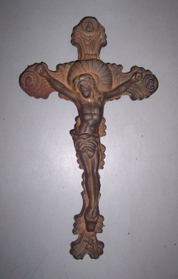 чугун дореволюционный крест-распятье + клейма