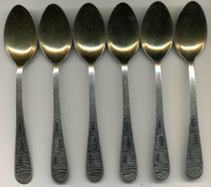 Ложки чайные , серебро 875