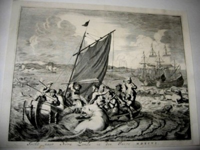 ГРАВЮРА. ЭКСПЕДИЦИЯ БАРЕНЦА К НОВОЙ ЗЕМЛЕ.