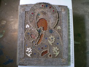 БОГОРОДИЦА в ОКЛАДЕ(серебренное шитье)