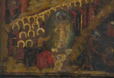 Икона Воскресение Христово Сошествием во Ад Палех 17-нач 18в