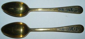 Набор срербрянных чайных ложек "Северная чернь"