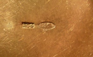 Красивая серебрянная стопка с эмалями + вилочка