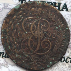 5 коп 1793 павл. перечекан.