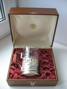 Подстаканник-кубач 875+фимр. стакан+коробка.Все родное.Люкс.