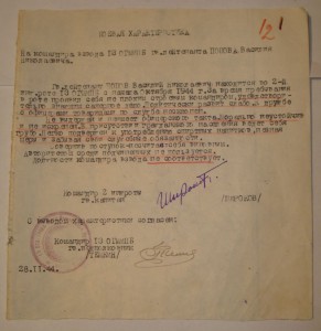 Боевая характеристика 2-х листах