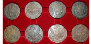 Коллекция пятаков ЕМ 1763-1796г