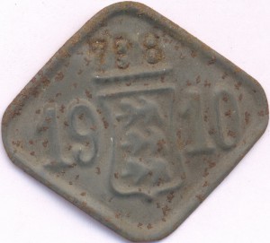 Собачий ? Царский жетон с гербом города Ревель 1910 год.