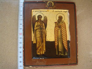 Икона Григорий чудотворец с ангелом хранителем