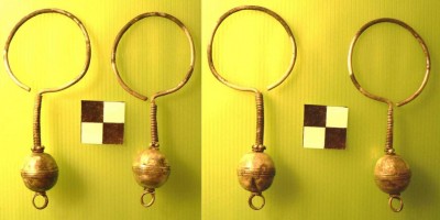 Серебряные височные подвески. Волжская Булгария.